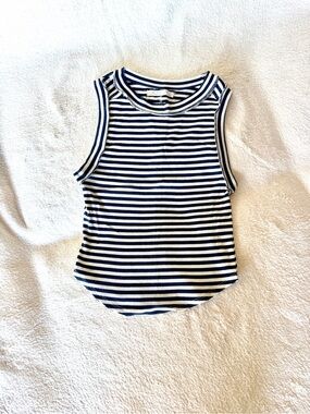 Free People We The Free Kate Tank Tee Medium Navy White Medium